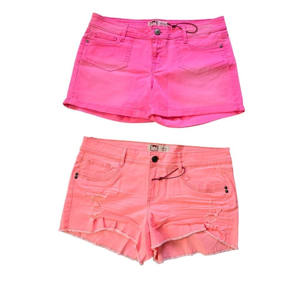 COPY - LEI Ashley lowrise shorts Peach and Pink 2 pack